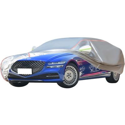 WOLWES Car Covers are Suitable for Genesis G80/Electrified G80,Water,Rain,Sun and Snow Resistant Oxford Fabric Car Covers,with Side Door Zip (Color : White, Size : G80)