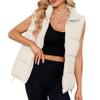 Century Star Beige Puffer Vest for Women's Outerwear Vests Puffy Oversized 2024 Quilted Vest Top Jacket Coat Warm Fall Winter Gilet Sleeveless Zip Girls Puffer Vest Large view 1
