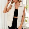 Century Star Beige Puffer Vest for Women's Outerwear Vests Puffy Oversized 2024 Quilted Vest Top Jacket Coat Warm Fall Winter Gilet Sleeveless Zip Girls Puffer Vest Large view 2