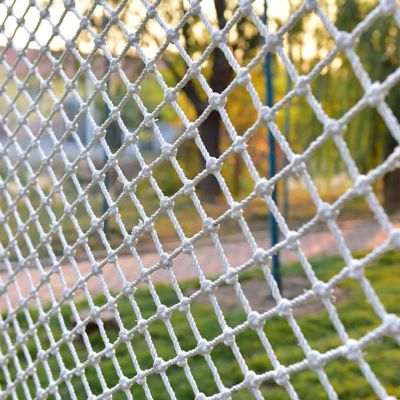 HJZALMI Colorful Climbing Cargo Net, Playground Rope Mesh, Polyester Rope Net, Sports Barrier Net Outdoor Swingset Cargo Heavy Duty Wall Safety Nets (Color : White - Hole Diameter 5cm, Size : 5mx7m)
