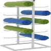 CIRCIR Large 5-Tier Yoga Mat Rack Shelf for Foam Rollers/Pilates Mats, Metal Floor Yoga Mat Storage Cart with Wheels, Holds 10 Mats (Color : White) view 1