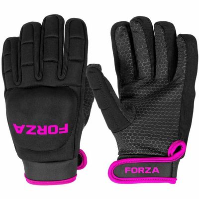 FORZA PU Hockey Gloves | Left Handed Field Hockey Gloves | Multiple Sizes (XS, Full Finger Glove - Pink)