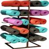 CIRCIR Yoga Mat Rack Floor Stand, 5 Tier Double-Sided Foam Roller/Exercise Mats Storage Organizer, Heavy Duty Vertical Pilates Mats Holder (Color : Brown) view 1