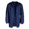 Ymosrh Men's Blue Winter Cardigan Sweater with Hood, Zipper, Long Sleeve, Relaxed Fit, 3XL view 4