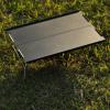 belupai Camping Table Portable Foldable, Portable Aluminium Alloy Mini Light Picnic Desk Folding Beach Table for Beach, Camping, Fishing, BBQ, Picnic (Black) view 2