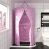 DAZULI Fabric Waterproof Shower Curtain Resistant Bathroom Curtain Washable Polyester Cloth with Double Zip Textile Instant Toilet for Beach Camping(Size:100x200cm/39.4x78.7in,Color:A) view 1