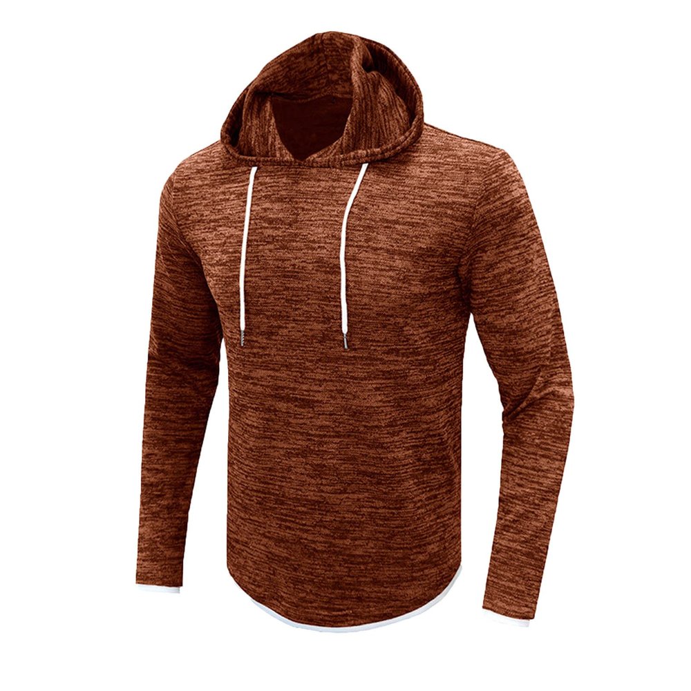 Muscularfit Workout Sweatshirts for Men Loose Fit Long Sleeve Cotton Hoodies Pullover Casual Lightweight Gym Athletic Hooded 5xlt zip up hoodies for men big and tall Brown M