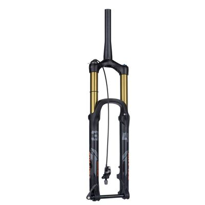 BOXKAT Travel 175mm Pressure Suspension Fork Thru Axle 15mm Tapered Tube Magnesium Alloy 27.5/29inch Bike Front Fork (Color : Gold Tube, Size : 27.5 INCH_Wire)