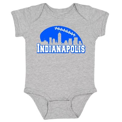 Xtreme Apparrel Indianapolis Skyline Kid's Bodysuit for Football Fans (Sport Grey, 18M)