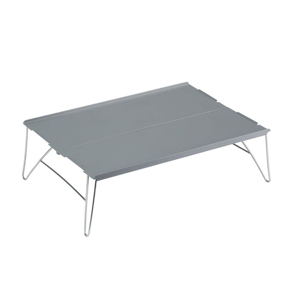 belupai Camping Table Portable Foldable, Portable Aluminium Alloy Mini Light Picnic Desk Folding Beach Table for Beach, Camping, Fishing, BBQ, Picnic (Grey)