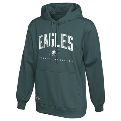 Outerstuff NFL Men's Philadelphia Eagles Pullover Performance Fleece Hoodie, Up Field Logo Size S