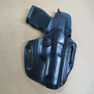 Azula OWB Leather 2 Slot Molded Pancake Belt Holster for Glock 48 MOS, 48 with Optic, Black Right Hand
