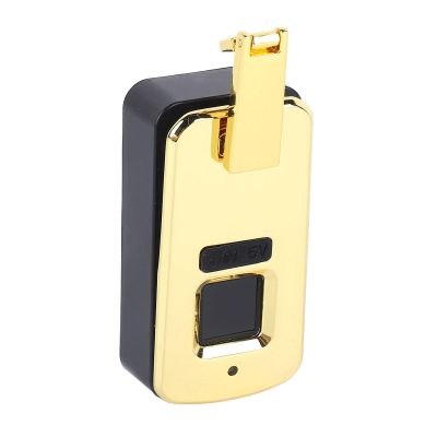 Fingerprint Lock, Small Keyless Fingerprint Lock Aluminium Alloy Safe Use 3.7V Built in Design for Travel Trip Outdoor (Gold)