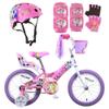Titan Girl's Pink Flower Princess BMX Bike for 4-9 Years Girls with Training Wheels 16 Inch Kids Toddler Bicycle with Protective Elbow Knee Pads and a Small Size Helmet view 1