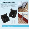 1 Left + 1 Right (Black) Hand Hinge with Ribs, Anti-Rattle Pontoon Gate Door Stop for 1-1/4" Square Tubing, Injection Molded Pontoon Door Stop, Screw Included, Direct Mounting with 1#10 Screws view 4