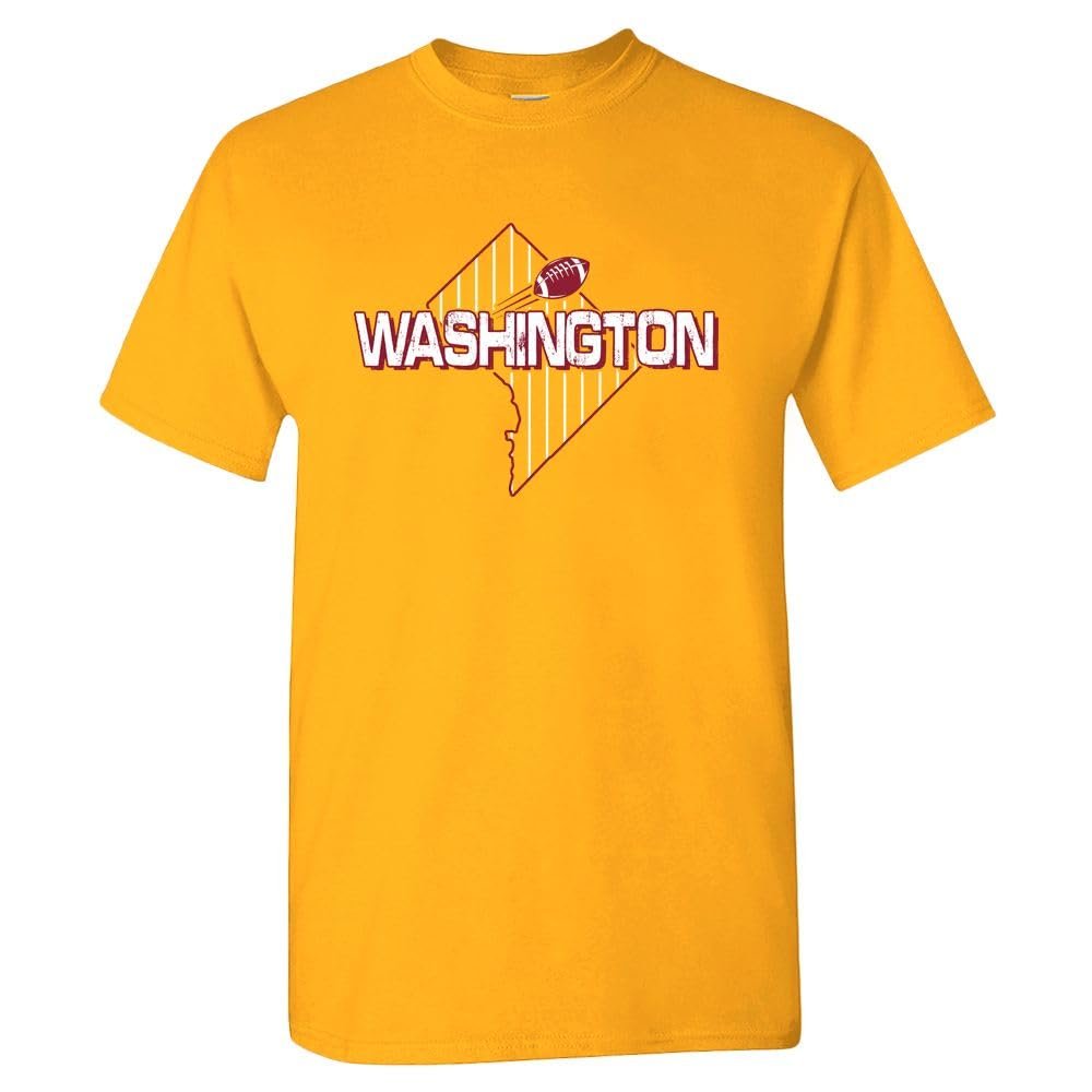Xtreme Apparrel Washington Football Field Fans Shirt (Gold Shirt, 4XL)
