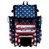 Boombah Rolling Superpack Baseball/Softball Gear Bag - 23-1/2" x 13-1/2" x 9-1/2" - Telescopic Handle - Holds 4 Bats - Wheeled Version - USA All Flag Royal Blue/Red/White