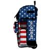 Boombah Rolling Superpack Baseball/Softball Gear Bag - 23-1/2" x 13-1/2" x 9-1/2" - Telescopic Handle - Holds 4 Bats - Wheeled Version - USA All Flag Royal Blue/Red/White view 4