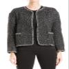 Max Studio Women's Long Sleeve Tweed Short Jacket, Black/Ivory Slub Netting-St-Kn12529, X-Small view 2