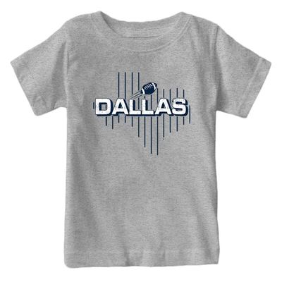 Xtreme Apparrel Dallas Field Map Kid's T-Shirt for Football Fans (Sport Grey Shirt, 2T)