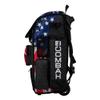 Boombah Superpack Hybrid Rolling Bat Bag - Wheeled & Backpack Version - USA Nation Black/Royal/White view 4