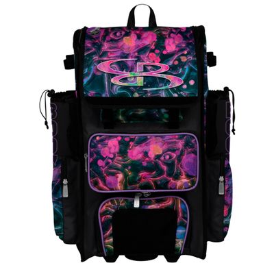 Boombah Superpack Hybrid Rolling Bat Bag - Wheeled & Backpack Version - Obsidian Multi
