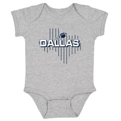 Xtreme Apparrel Dallas Field Map Baby Bodysuit for Football Fans (Sport Grey, 6M)