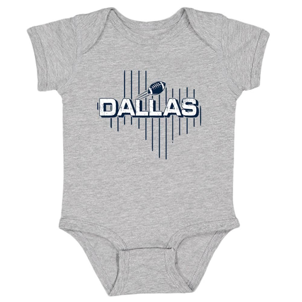 Xtreme Apparrel Dallas Field Map Baby Bodysuit for Football Fans (Sport Grey, 6M)