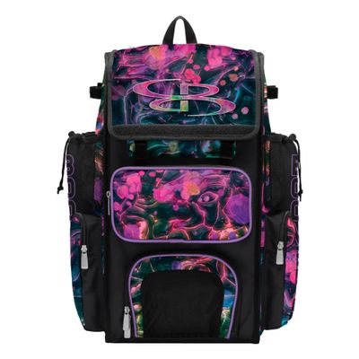 Boombah Superpack Bat Bag - Backpack Version (no wheels) - Holds 4 Bats - Obsidian Multi