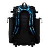 Boombah Superpack Hybrid Rolling Bat Bag - Wheeled & Backpack Version - The Natural 3 Black/White/Columbia Blue view 3