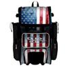 Boombah Rolling Superpack Baseball/Softball Gear Bag - 23-1/2" x 13-1/2" x 9-1/2" - Telescopic Handle - Holds 4 Bats - Wheeled Version - USA Shield Black/Royal Blue/Red