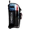 Boombah Rolling Superpack Baseball/Softball Gear Bag - 23-1/2" x 13-1/2" x 9-1/2" - Telescopic Handle - Holds 4 Bats - Wheeled Version - USA Shield Black/Royal Blue/Red view 2