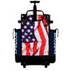 Boombah Rolling Superpack Baseball/Softball Gear Bag - 23-1/2" x 13-1/2" x 9-1/2" - Telescopic Handle - Holds 4 Bats - Wheeled Version - USA Pixelpop Navy/Red/White view 3