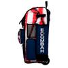 Boombah Rolling Superpack Baseball/Softball Gear Bag - 23-1/2" x 13-1/2" x 9-1/2" - Telescopic Handle - Holds 4 Bats - Wheeled Version - USA Pixelpop Navy/Red/White view 4
