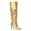 INC Womens Iyonna Patent Slouchy Over-The-Knee Boots Gold 7 Medium (B,M) view 1