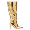 INC Womens Iyonna Patent Slouchy Over-The-Knee Boots Gold 7 Medium (B,M) view 2