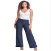 YMI Women's Hyperstretch Forever Color High Rise Wide Leg Pants, Navy, XL view 4