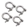 FAVOMOTO 4pcs Stainless Steel D-Shaped Shackles Horseshoe Shaped Metal Shackles for Lifting Towing Boating and Outdoor Applications view 1