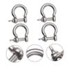 FAVOMOTO 4pcs Stainless Steel D-Shaped Shackles Horseshoe Shaped Metal Shackles for Lifting Towing Boating and Outdoor Applications view 3