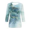 Plus Size Fall Outfits for Women, Womens Tshirts Birthday Shirts for Women 3/4 Sleeve Shirts Cute Print Graphic Tees Blouses Casual Plus Size Basic Tops Pullover Womens(3-Mint Green,Small) view 4