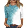 Plus Size Tops, Fashion Tops for Women Basic Tees for Women 3/4 Sleeve Shirts Cute Print Graphic Shirt Blouses Casual Plus Size Basic Tees Pullover Y2K Blouse Long Sleeve(3-Light Blue,Medium) view 1