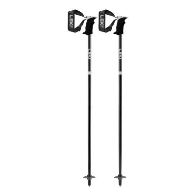 LEKI Womens Elite Lady Lightweight Aluminum Ski Poles for Alpine Skiing - Black-Dark Anthracite-White - 125 cm