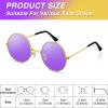 BOUBONI Purple Hippie Sunglasses Round Hippie Glasses 60s 70s Outfits Groovy Party Decorations Sunglasses for Women Men Disco Party Favors view 2