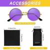 BOUBONI Purple Hippie Sunglasses Round Hippie Glasses 60s 70s Outfits Groovy Party Decorations Sunglasses for Women Men Disco Party Favors view 3