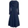 Hooded Robe Halloween Men's Women's Unisex Halloween Hooded Robe Cloak Full Length Cape Knight Cool Cosplay Costume Retro Gothic Medieval Renaissance Cloak Capes Navy Xl view 3
