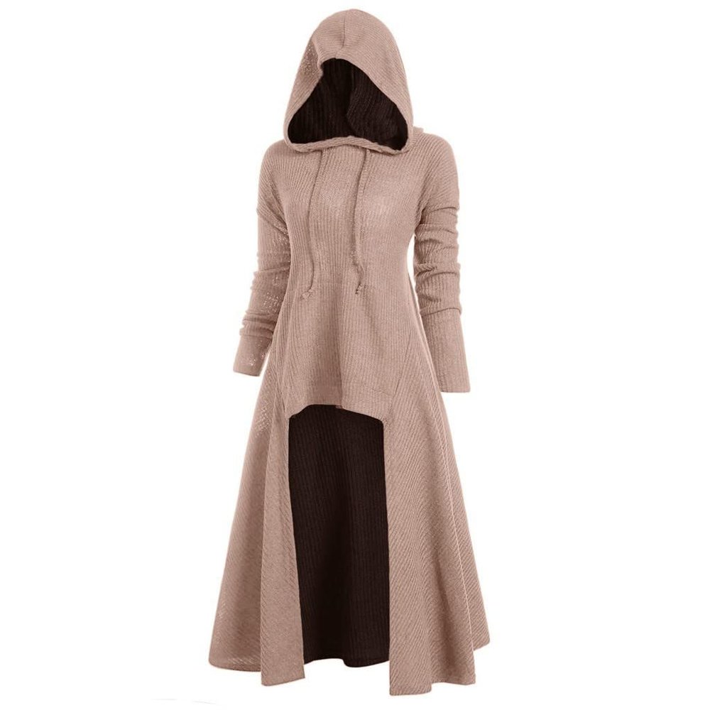 Adult Cloak With Hood Men's Women's Unisex Halloween Hooded Robe Cloak Full Length Cape Knight Cool Cosplay Costume Retro Gothic Medieval Renaissance Cloak Capes Khaki S