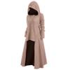 Adult Cloak With Hood Men's Women's Unisex Halloween Hooded Robe Cloak Full Length Cape Knight Cool Cosplay Costume Retro Gothic Medieval Renaissance Cloak Capes Khaki S view 2