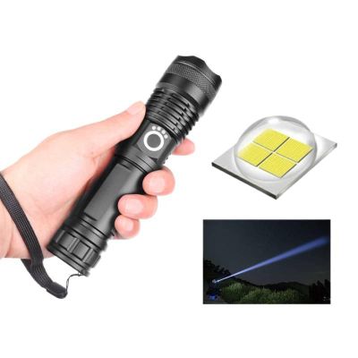 KazUp Telescopic Zoom Power Torch Aluminum Alloy Outdoor Lighting Rechargeable Flashlight