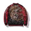 USTZFTBCL Heavy Industry Dragon Embroidery Autumn Baseball Uniform Jacket Embroidered Coat Youth Trendy Casual Coats Couples Black and Red XL view 1