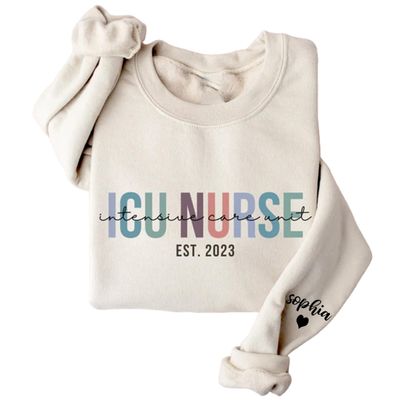 IZI POD Intensive Care Unit Sweatshirt, Custom Nurse Graduation Gift, New Nurse Gift ICU Sweatshirt